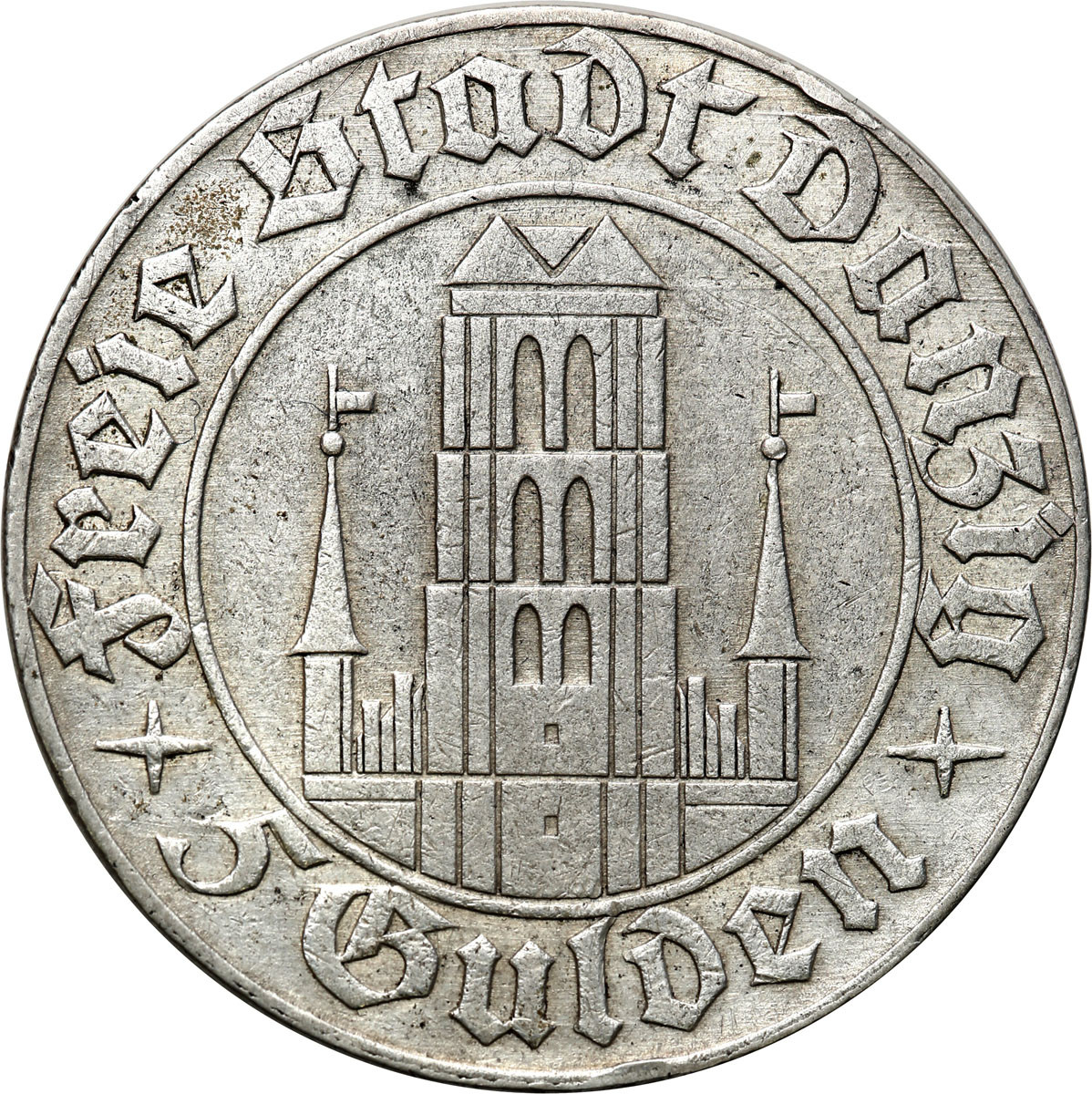 Wolne Miasto Gdańsk/Danzig. 5 guldenów 1932 Kościół NMP – RZADKIE